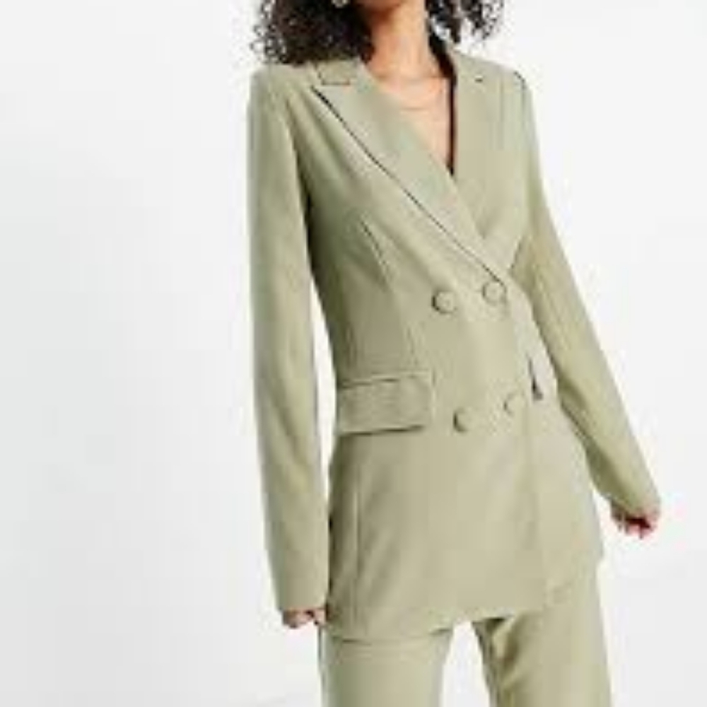 NWT 4th & Reckless Francesca Tall Double Breasted Suit Blazer sz 10 TALL